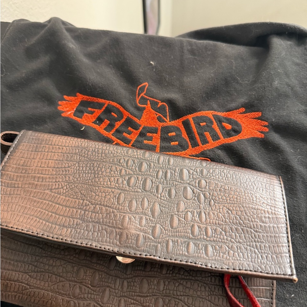Freebird Dark Brown Crocodile Embossed Wallet